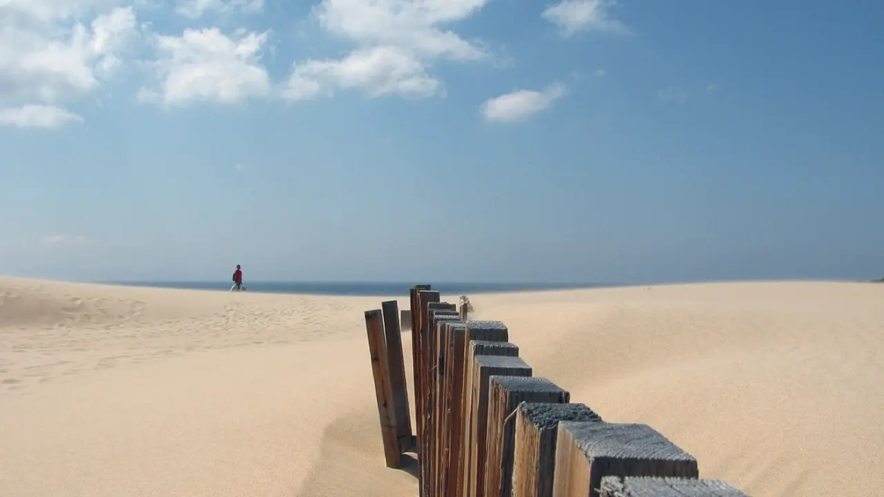 Artistic photo of a beach in Cadiz, Spain.