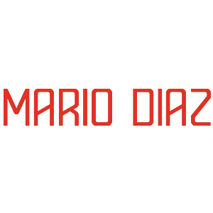 Logo rojo cuadrado del musico Mario Diaz de españa